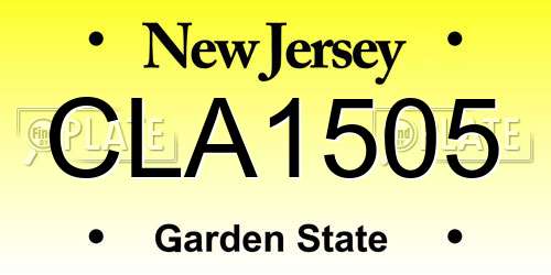 CLA1505 New Jersey License Plate