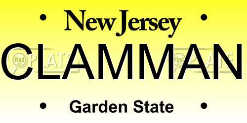 CLAMMAN New Jersey License Plate