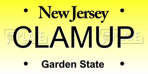 CLAMUP New Jersey License Plate