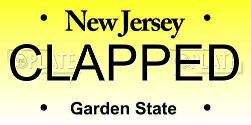 CLAPPED New Jersey License Plate