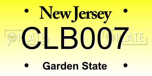 CLB007 New Jersey License Plate