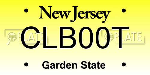 CLB00T New Jersey License Plate