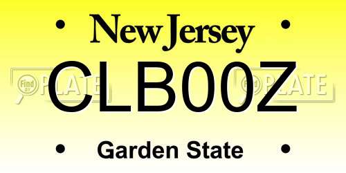 CLB00Z New Jersey License Plate