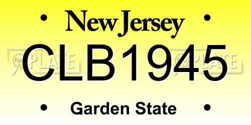 CLB1945 New Jersey License Plate