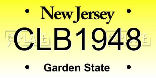 CLB1948 New Jersey License Plate