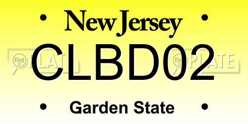 CLBD02 New Jersey License Plate