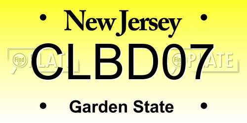 CLBD07 New Jersey License Plate