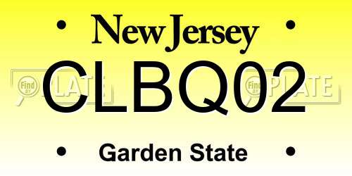 CLBQ02 New Jersey License Plate
