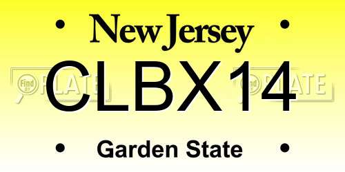 CLBX14 New Jersey License Plate
