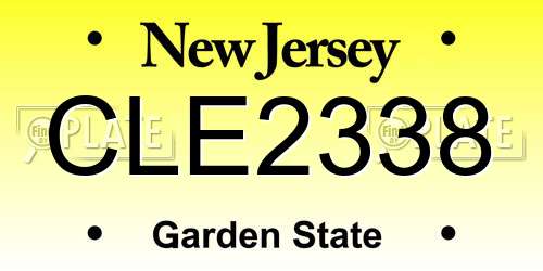 CLE2338 New Jersey License Plate