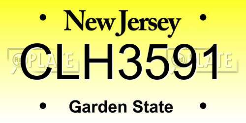 CLH3591 New Jersey License Plate