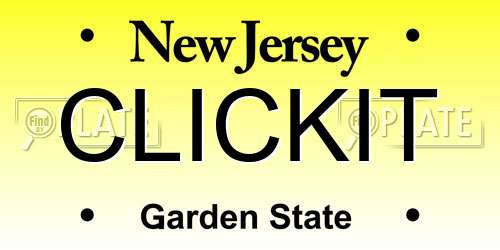 CLICKIT New Jersey License Plate