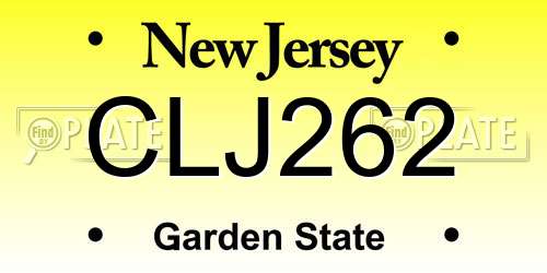 CLJ262 New Jersey License Plate