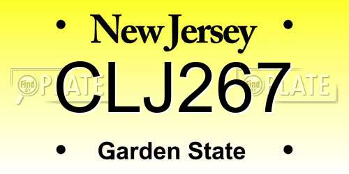 CLJ267 New Jersey License Plate