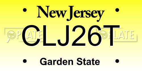 CLJ26T New Jersey License Plate