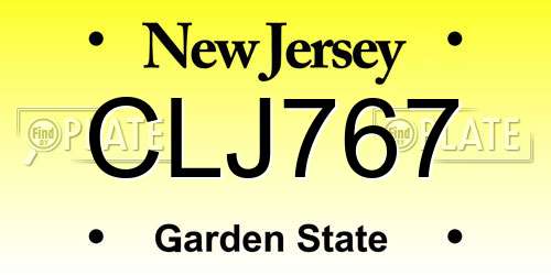 CLJ767 New Jersey License Plate