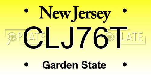 CLJ76T New Jersey License Plate
