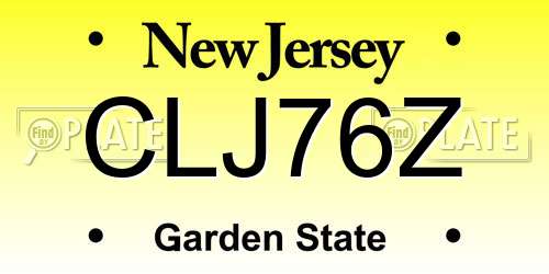 CLJ76Z New Jersey License Plate