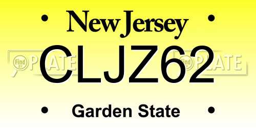 CLJZ62 New Jersey License Plate