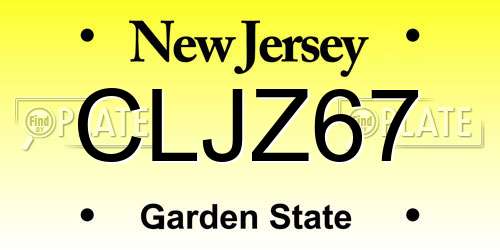 CLJZ67 New Jersey License Plate