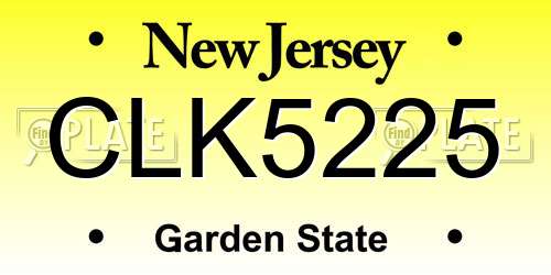 CLK5225 New Jersey License Plate