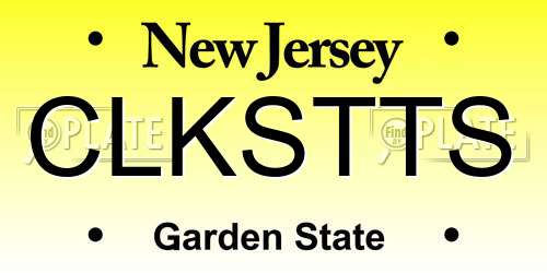 CLKSTTS New Jersey License Plate