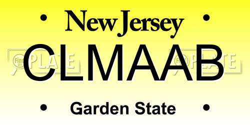 CLMAAB New Jersey License Plate