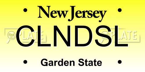CLNDSL New Jersey License Plate
