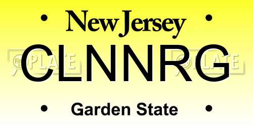 CLNNRG New Jersey License Plate