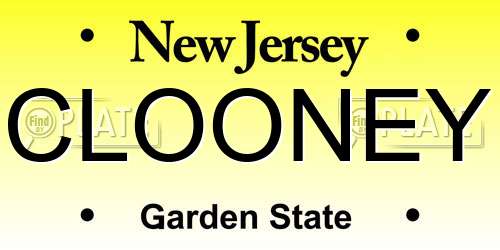CLOONEY New Jersey License Plate