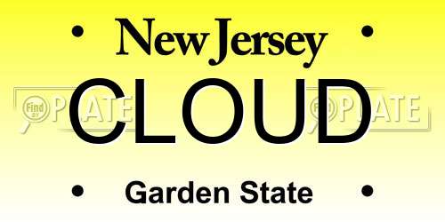 CLOUD New Jersey License Plate