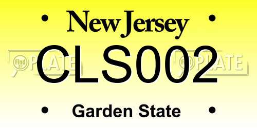 CLS002 New Jersey License Plate
