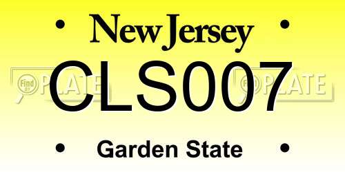 CLS007 New Jersey License Plate