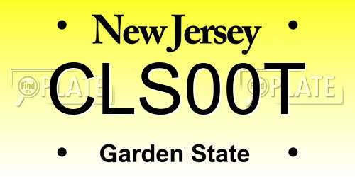CLS00T New Jersey License Plate