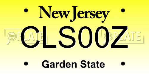 CLS00Z New Jersey License Plate