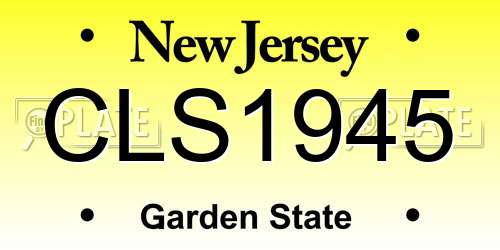 CLS1945 New Jersey License Plate