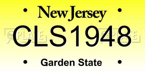 CLS1948 New Jersey License Plate