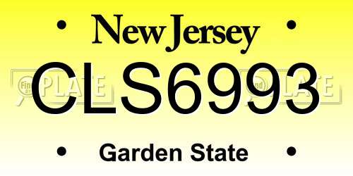 CLS6993 New Jersey License Plate