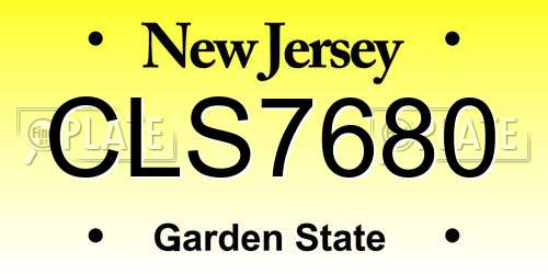 CLS7680 New Jersey License Plate