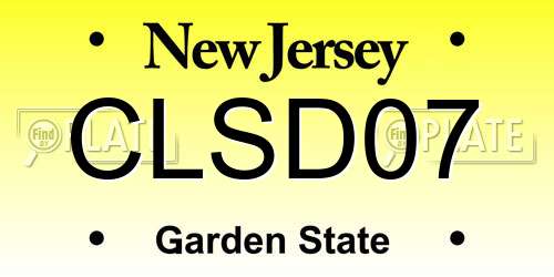 CLSD07 New Jersey License Plate