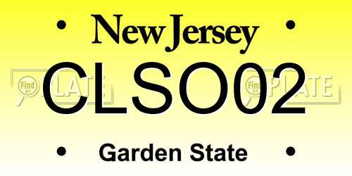 CLSO02 New Jersey License Plate