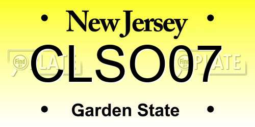 CLSO07 New Jersey License Plate