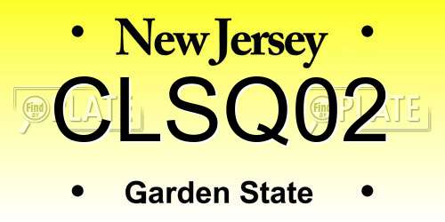 CLSQ02 New Jersey License Plate