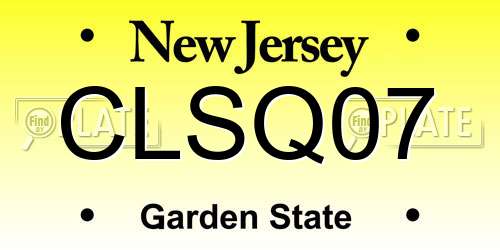 CLSQ07 New Jersey License Plate