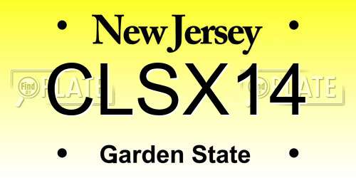 CLSX14 New Jersey License Plate