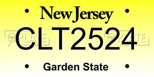 CLT2524 New Jersey License Plate