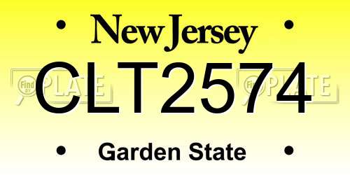 CLT2574 New Jersey License Plate