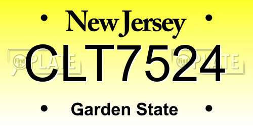 CLT7524 New Jersey License Plate