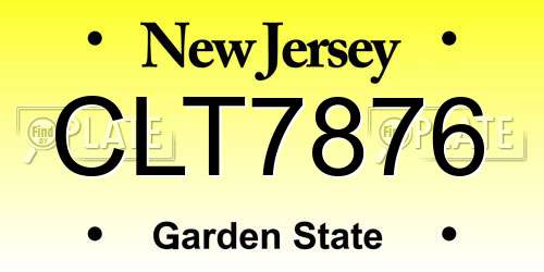 CLT7876 New Jersey License Plate