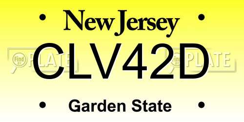 CLV42D New Jersey License Plate